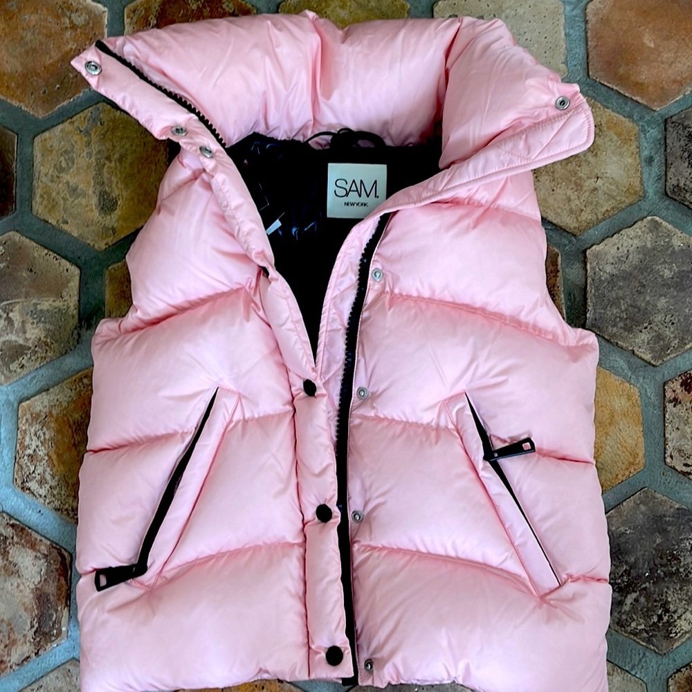 SAM. New York Simone Puffer Vest in pink ( Matte Fiji) xs